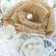 Custom Burlap Bouquet Mixed - Small Natural & Off-white