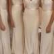 April's Bridesmaids  - light gold sequin bodice and matching elastic satin skirts