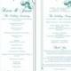Wedding Program Template DIY Editable Word File Instant Download Program Teal Blue Program Floral Program Printable Wedding Program 4x9.25
