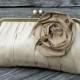 Gathered Kisslock Clutch w/ Large Rose (CHOOSE YOUR COLORS)