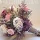 Wedding - Dried Bridal Party Bouquets - Dried flowers - shabby chic wedding - - bridal party - bridesmaid bouquet - sola flower - fall -