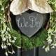 Rustic Wedding Wildflower Wreath, Wreath With Chalkboard, Heart Wreath, Lace and Burlap Wreath, Wedding Decoration, Moss and Burlap Wedding
