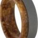 Titanium and Wood Ring, Spalted Maple Wood Inner Sleeve, Mens Wedding Band