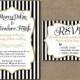 Black Gold Wedding Invitations - Printable Black White Stripe Gold Glitter Wedding Invites - Elegant Wedding Invitation - Optional Suite BGL