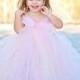 Blush Flower Girl Tutu Dress--Organza Bow--Available in Many Color Combinations----Perfect for WEDDINGS