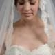 Mantilla bridal wedding veil fingertip alencon lace