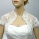 Ivory cap sleeve bridal shrug alencon lace bolero wedding bolero jacket