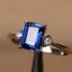 Blue sapphire ring engagement ring September birthstone ring silver wedding ring