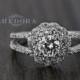 2.75 CT Engagement Ring Round Cut Double Halo 14k White Gold Bridal band