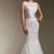 Sheer Lace Neckline Sweetheart Embroidered Wedding Dress with Lace Trumpet Skirt