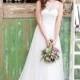 Luxury Illusion Neckline Lace Bodice Wedding Dress - LightIndreaming.com