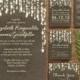 Country String of Lights Wedding Invitation Set/Suite, Printed/Printable Wedding Invitations/Invites, Save the date,RSVP,Thank You Cards,PDF