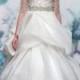 Luxury White Organza Strapless Sweetheart Neck Wedding Dress with Ball Gown Skirt
