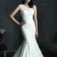 Cap Sleeve One-shoulder Lace Appliques Mermaid Wedding Dress