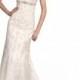 Cap Sleeves Sweetheart Scalloped Neckline Beaded Lace Wedding Dress with High Keyhole Back