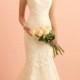 Gorgeous Scoop Neckline Mermaid Lace Wedding Dress with Illusion Back