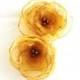 Autumn Gold Yellow  Hair Clips -Set Of 2- Fall Wedding Bridal Hair Accessories
