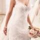 Diamante Adorn Sweetheart Straps Lace Wedding Dresses with V-back - 199dollardress.com