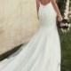 Beading Straps Sweetheart Fit and Flare Lace Wedding Dresses with Low Back - 199dollardress.com