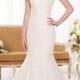 Stunning Strapless Sweetheart Fit and Flare Lace Wedding Dresses