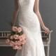 Sheer High Neckline Lace Sheath Wedding Dress