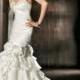 Beaded Strapless Sweetheart Neckline Mermaid Satin and Organza 2 in 1 Wedding Dress