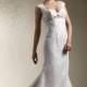 Sleeveless Beaded Empire Trumpet Wedding Dress with Keyhole Back