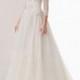 Alluring Organza Satin&Lace&Satin A-line Illusion High Neckline Natural Waistline Wedding Dress