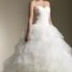 Drop Waist Full Tulle Pick Up Skirt Wedding Dress Wit Strapless Sweetheart Ruched Tulle Bodice
