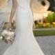 Straps Lace Appliques Trumpet Mermaid V-back Wedding Dresses - GownsBoutique.com