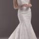 Fit and Flare Illusion Bateau Neckline Lace Wedding Dress with Illusion Back