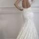 Floor Length Mermaid Sweetheart Open Cross Back Wedding Dress