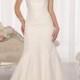Straps Fit and Flare Sweetheart Lace Wedding Dresses with Low Open Back - Modbridal.com