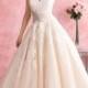 Strapless Sweetheart A-line Lace Ball Gown Wedding Dress