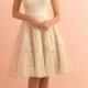 Strapless Sweetheart Knee Length Vintage Lace Wedding Dress