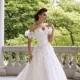 Two-piece Lace Over Luxurious Satin Sweetheart Wedding Dress with Embroidered Lace Bodice