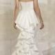 Modern Mermaid Strapless Ruched Bodice Wedding Dresses with Ruffled Skirt - Dressaleonline.com