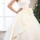 Alluring Tulle & Satin Ball gown Sweetheart Neckline Empire Waist Floor-length Wedding Dress with Lace Appliques