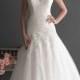 Elegant A-line Cap Sleeves Bateau Neckline Wedding Dress with Deep V-back