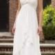 Sleeveless Chiffon Sweetheart A-Line Wedding Dress with Lace Shoulder Straps