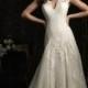 Straps V-neck A-line Wedding Dress with Keyhole Back