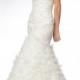Trumpet Strapless Sweetheart Embroidered Lace and Tulle Over Silky Taffeta Wedding Dress