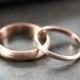 Rose Gold Wedding Set, Brushed Men's and Women's His and Hers 4mm and 2mm Half Round  Recycled 14k Rose Gold Wedding Ring Couple's Set