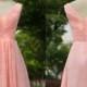 Sexy v-neck bridesmaid dress,short bridesmaid dress,pink bridesmaid dress/pink party dress/wedding dress/handmade chiffon prom dress