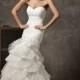 Pleated Mermaid Wedding Dress with Organza Fan Skirt and Strapless Sweetheart Neckline