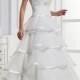 Amazing Satin & Organza Ball gown Strapless Neckline Natural Waist Bridal Dress With Lace Appliques