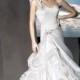 Ruffled One-shoulder Sweetheart Taffeta A-line Wedding Dress with Asymmetrical Dropped Waist