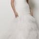 Tulle Strapless Gorgeous Wedding Dress with Tiered Ruffled Skirt