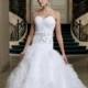 Strapless Organza Sweetheart Bridal Ball Gown with Ruffed Full Skirt