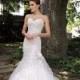 Strapless Sequin Lace Over Satin Sweetheart Mermaid Wedding Dress